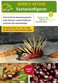 Plakat der Herbst-Aktion Okt 2021 Kastanienfiguren