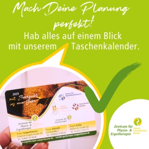 Kalenderkärtchen zentrum für Physio- & Ergotherapie 2025